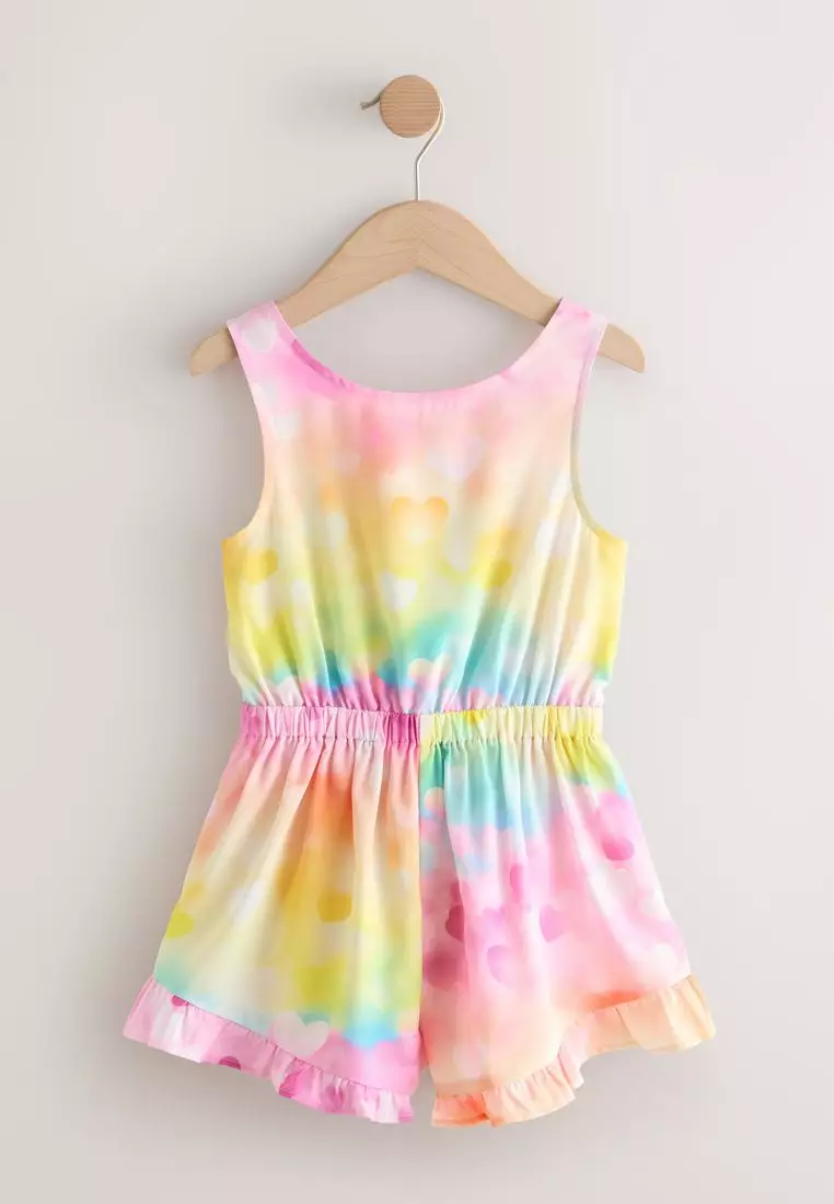 Open Back Ruffle Hem Playsuit