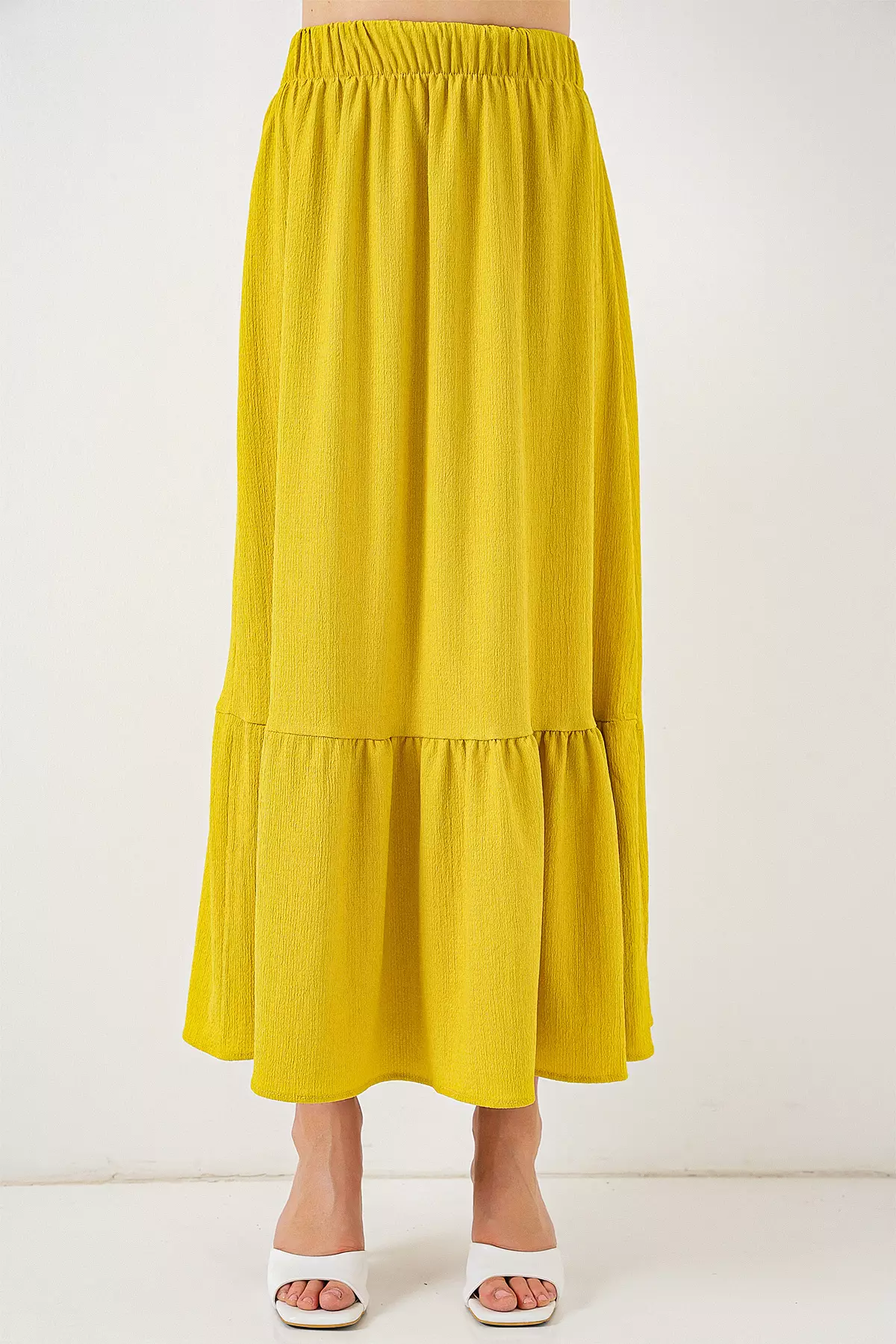 1886 Long Knitted Skirt - Mustard