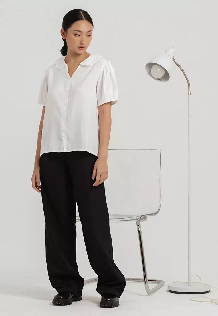 Haze Ruffle Blouse in White