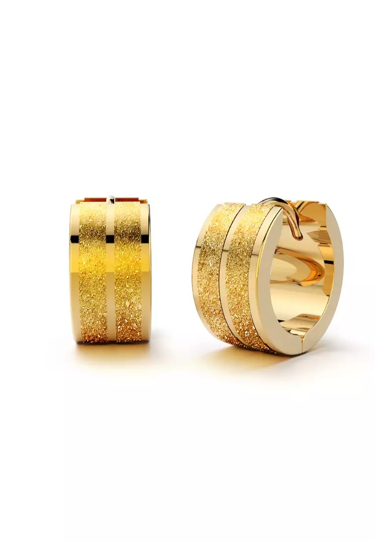 Golden color earrings online clearance