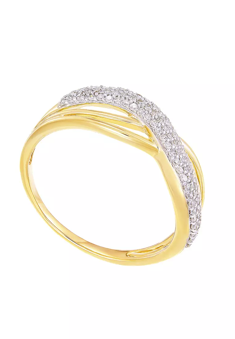 HABIB Pave Set Round Diamond Infinity Ring in 375/9K Yellow Gold 24815