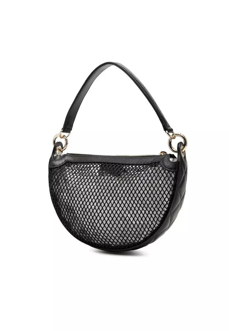 Pre-Loved Chanel Cc Mesh And Quilted Shiny Lambskin Chain Hobo