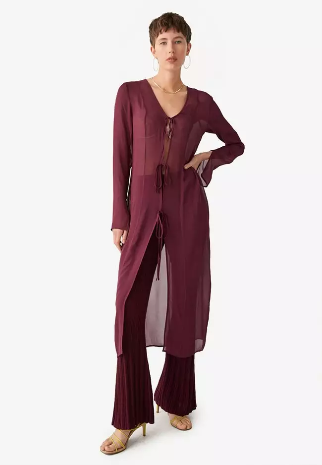 Front tie midi dress hotsell
