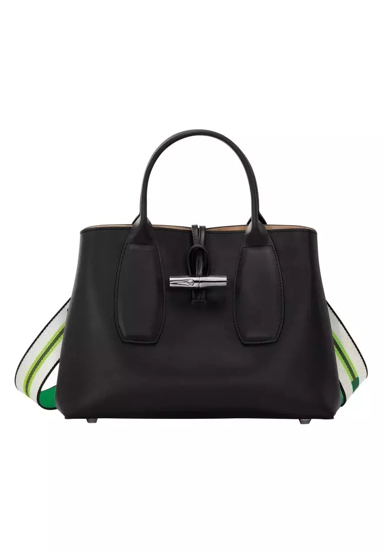 Jual LONGCHAMP Longchamp Le Roseau Handbag M Black Original 2024