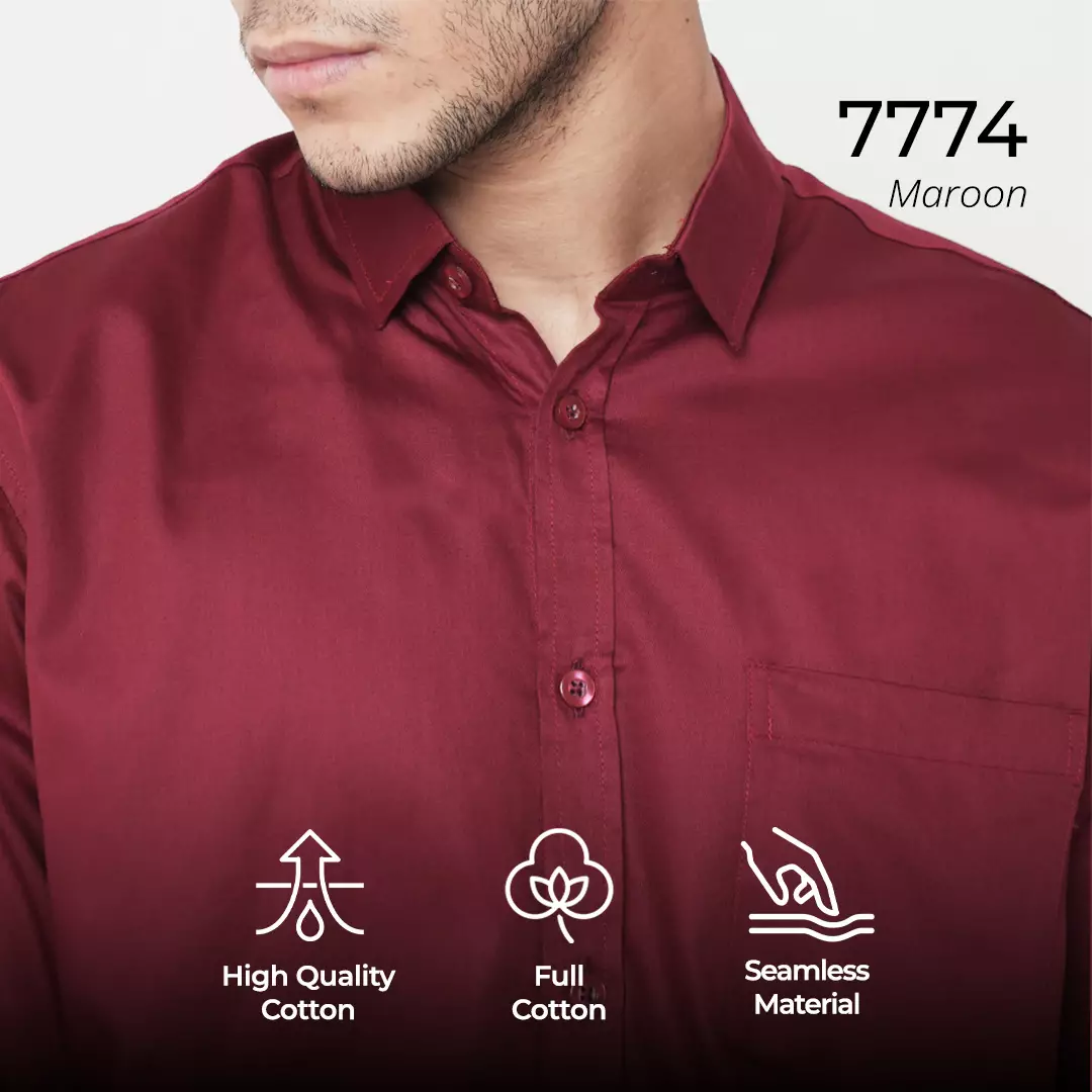 Casella Kemeja Pria Lengan Panjang Polos | Kemeja Premium Gallant 7774 Maroon
