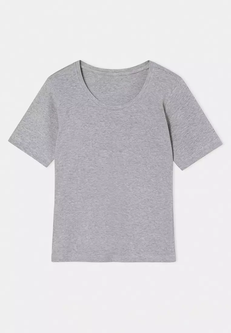 Gray Melange-Navy Blue 2'Li Package Crew Neck Basic Camisole Knitted Plus Size Blouse Tbbss26Af00131