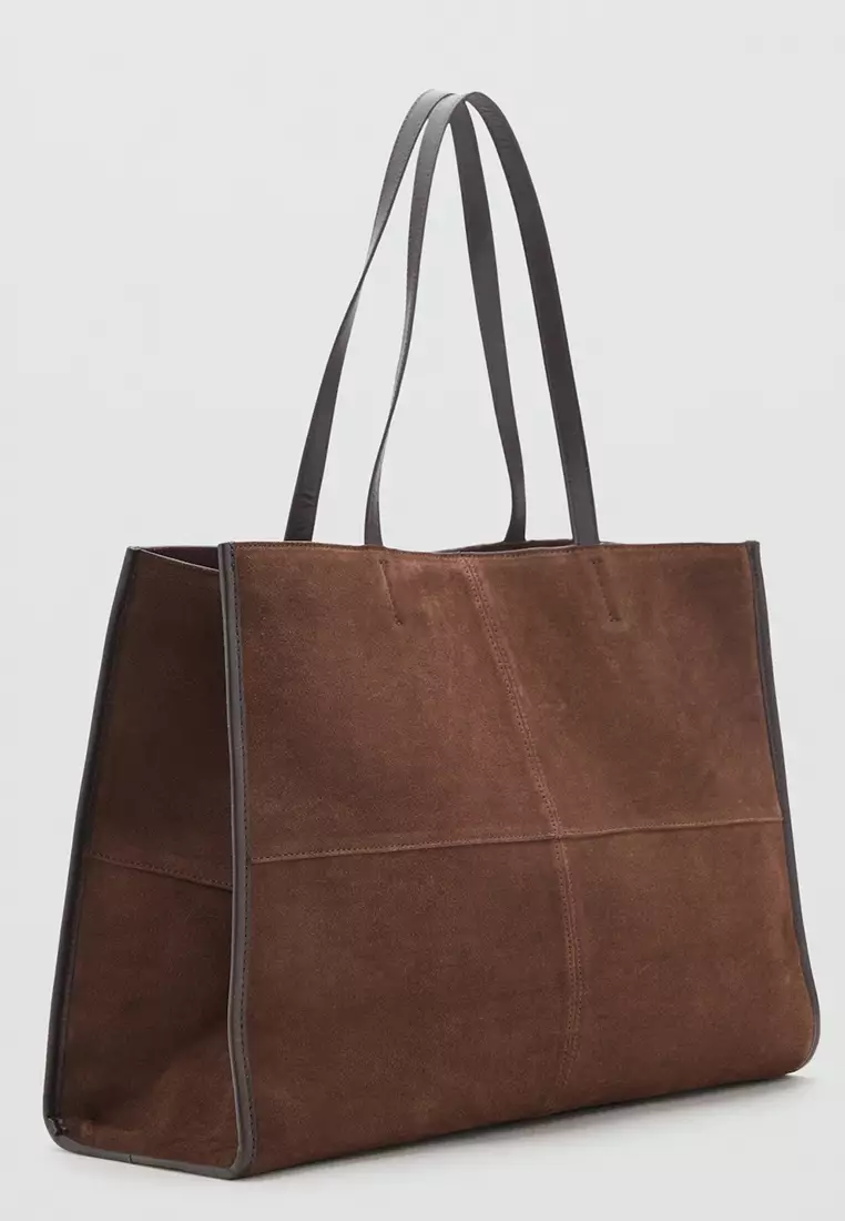 Suede Leather Shopper Bag