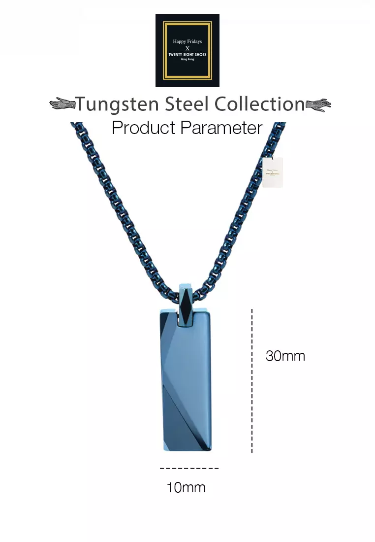 Minimalist Chic Tungsten Steel Geometric Pendant Necklace JW GS-L8