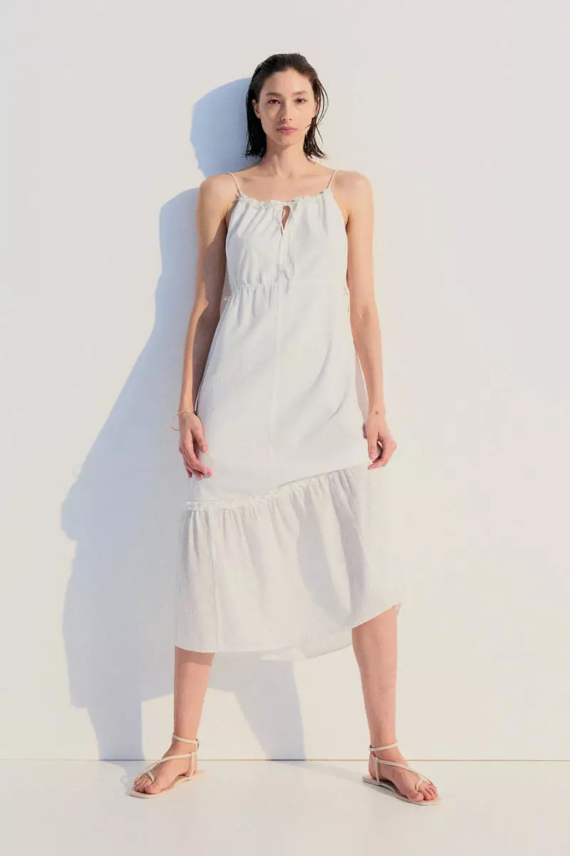 Drawstring-detail dress