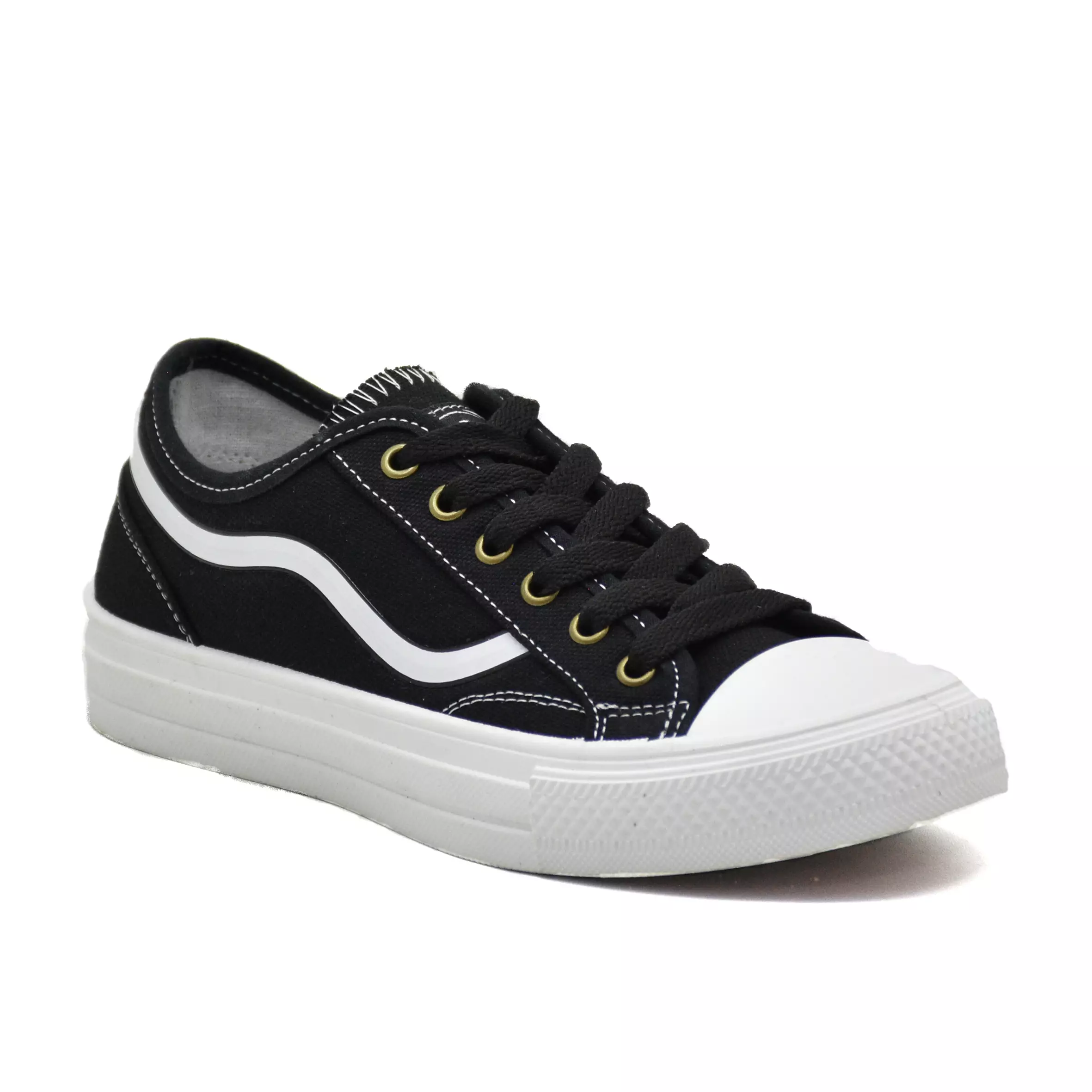 Carvil Sepatu Pria Brizo Low Black/White