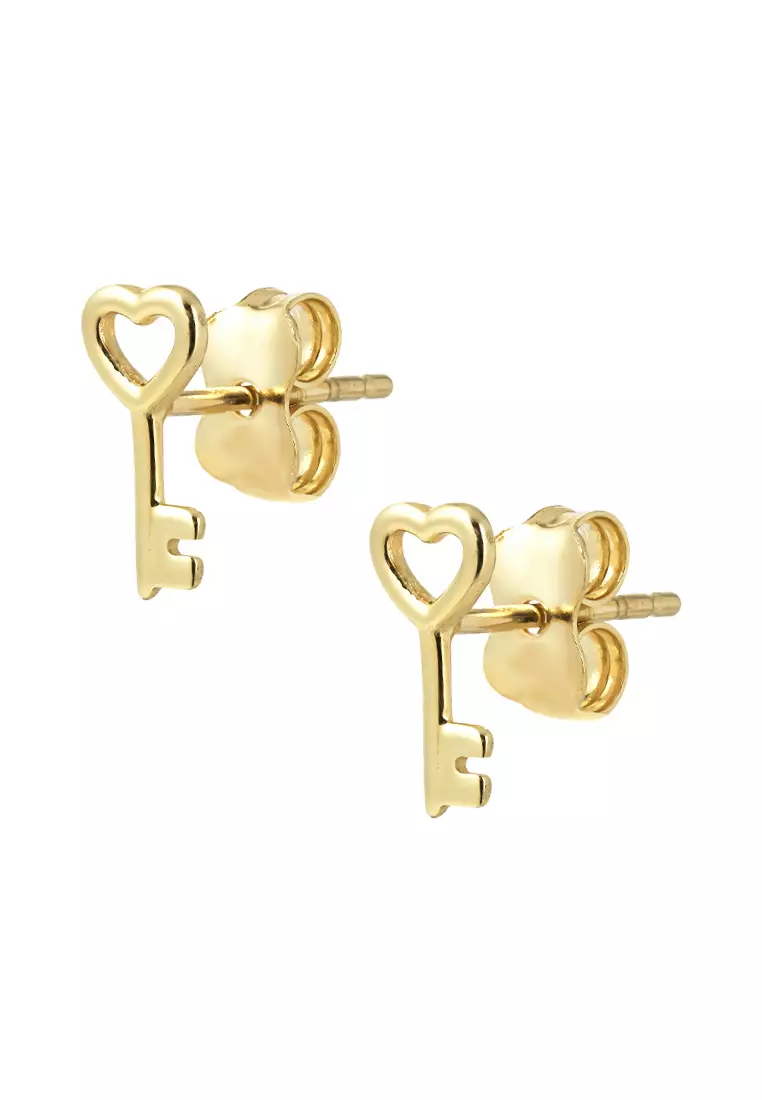 TOMEI TOMEI Key Earrings Yellow Gold 585 ZALORA
