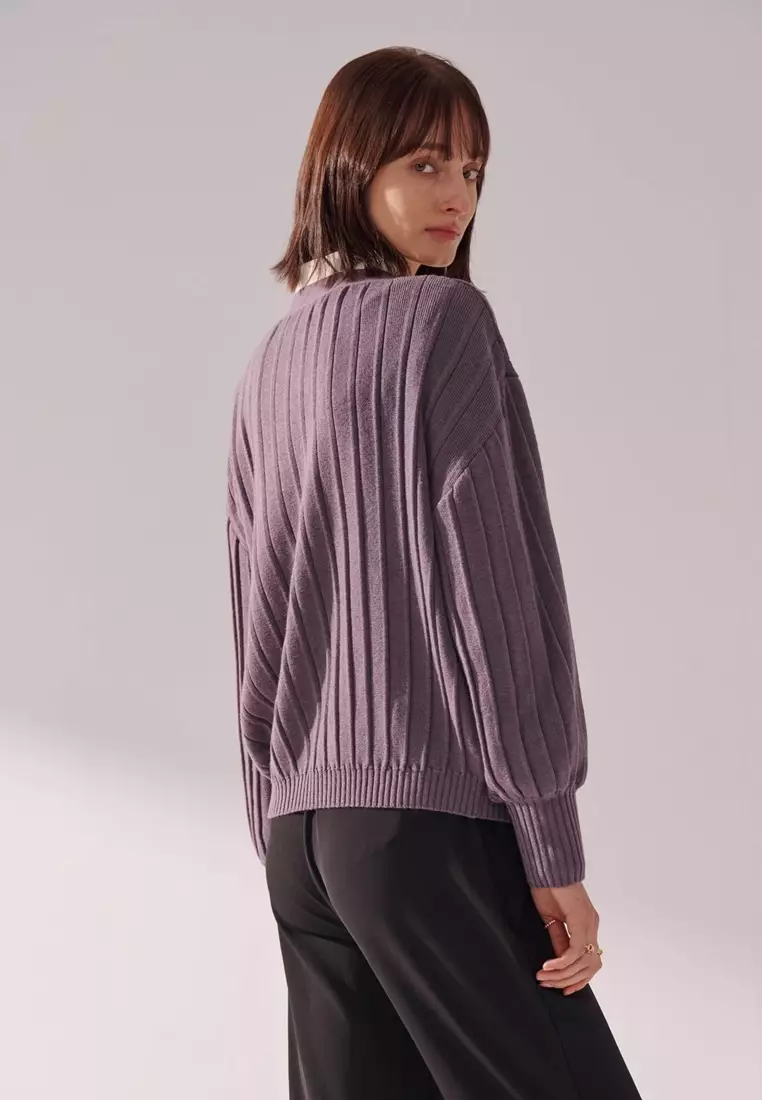 Gray Purple Cardigan
