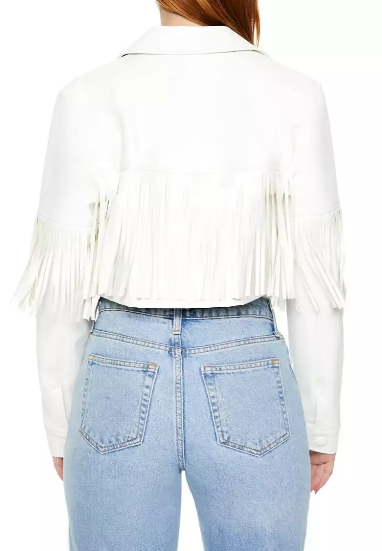 White fringe jacket forever 21 cheap