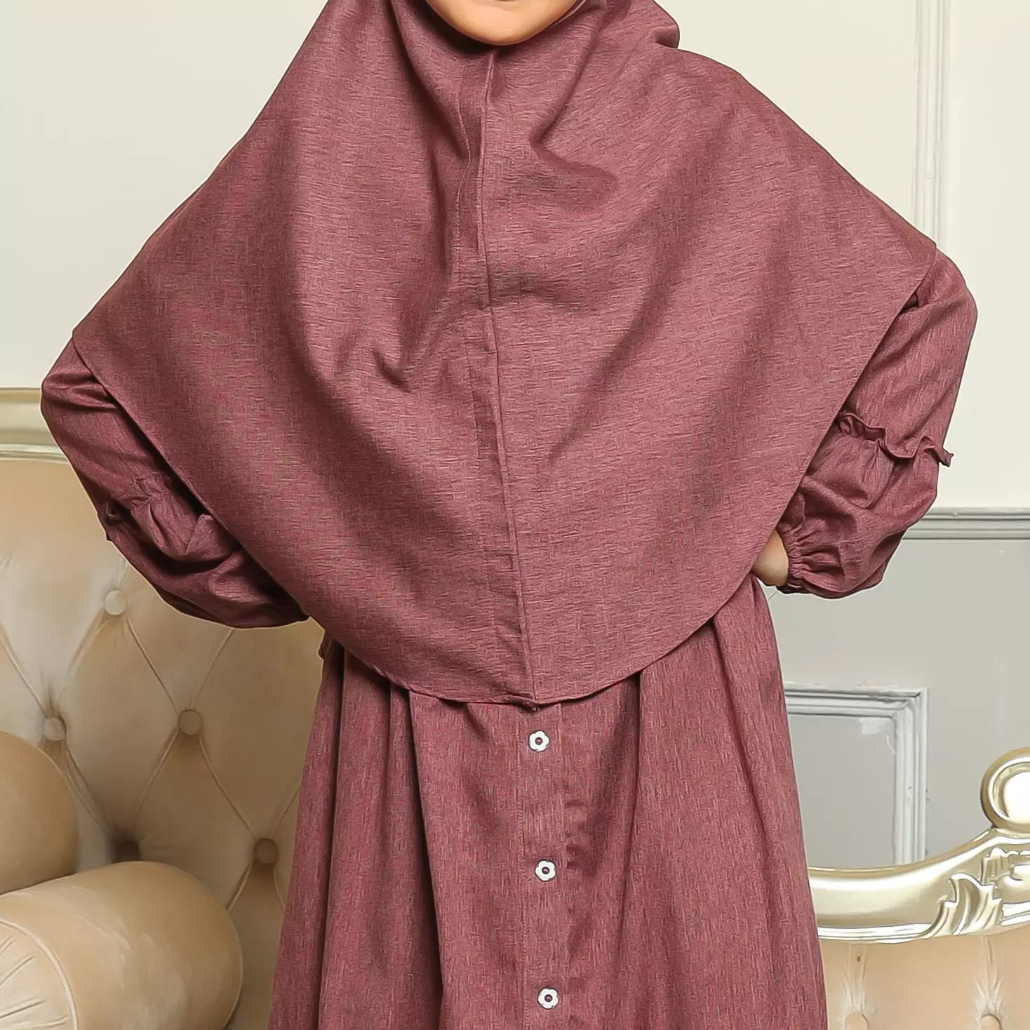 Gamis Sarimbit Anak GA 04 Burgundy