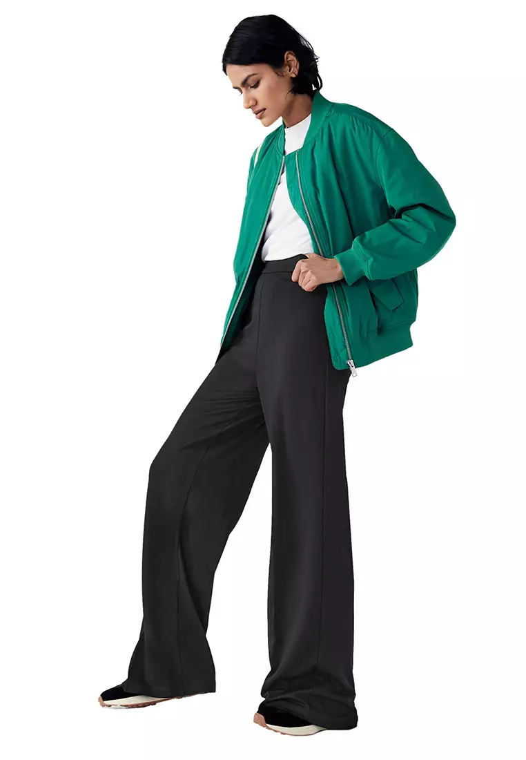 Jersey wide leg online trousers