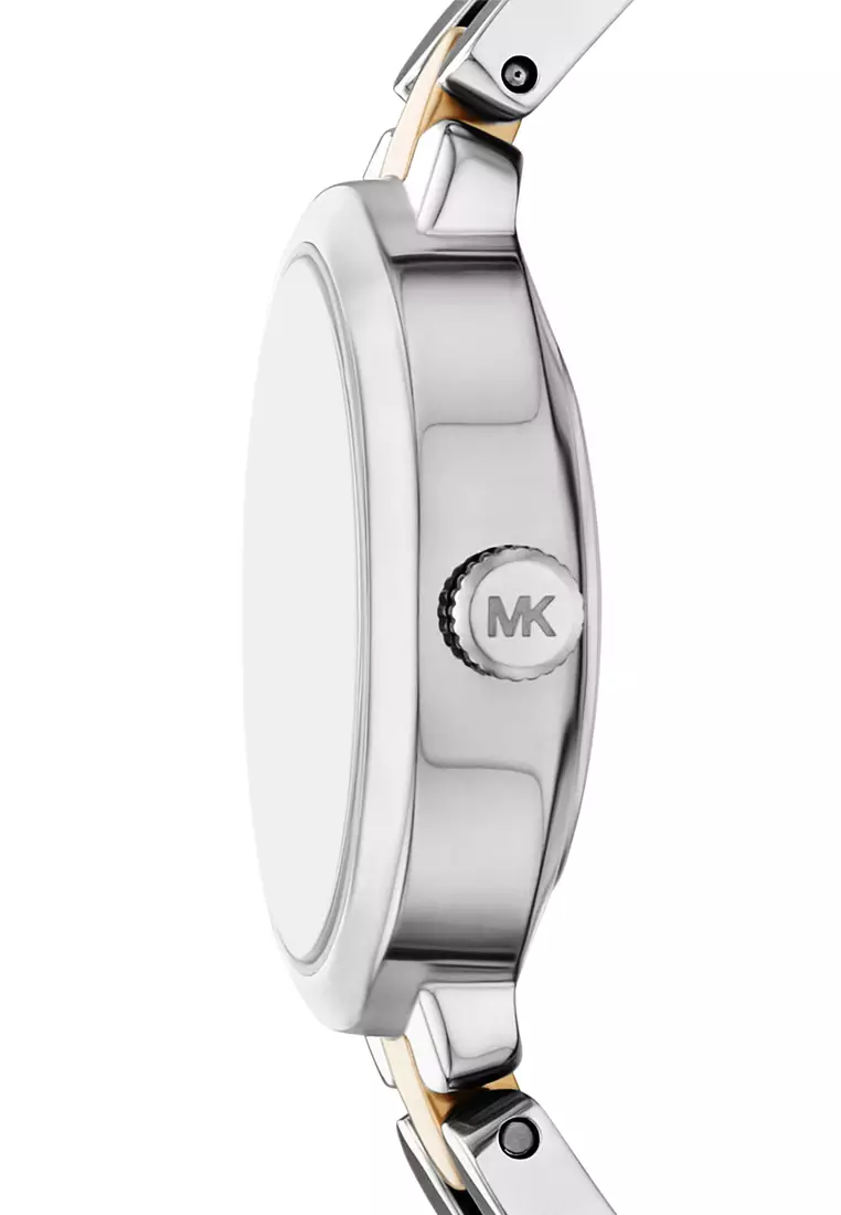 Michael Kors Women's Maude Analog Watch ( MK4956 ) - Quartz, Silver Case, Oval Dial, 10 MM Two Tone Stainless Steel Band