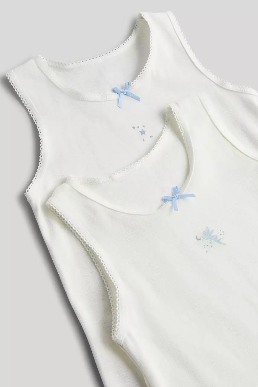 Mothercare 2 Pack Fairy Sleeveless Vests - Pakaian Dalam Anak Perempuan (Putih)