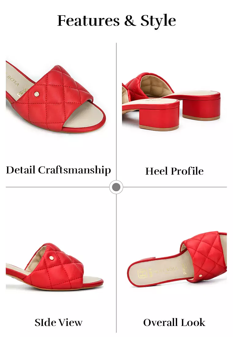 Red best sale quilted sandals