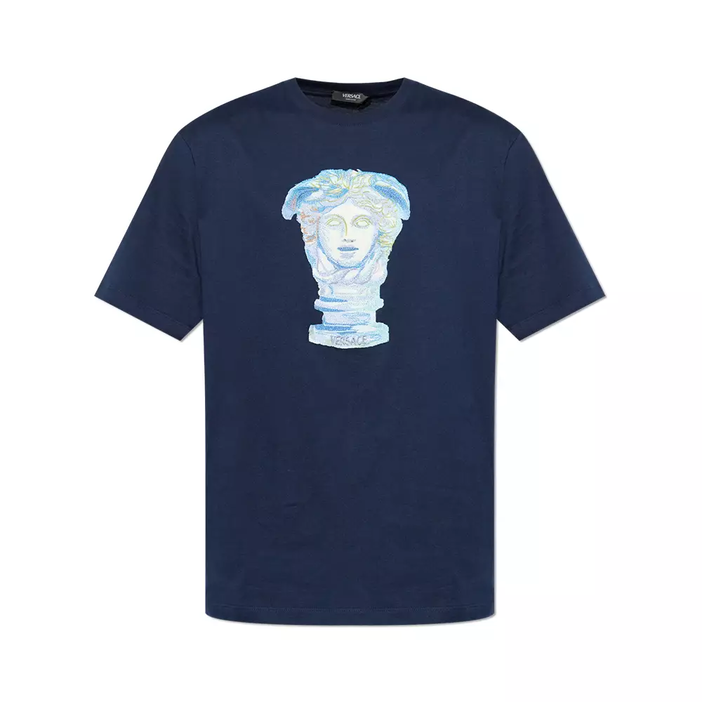 Jual VERSACE Head Medusa Paint T-Shirt Navy Original 2025 ZALORA