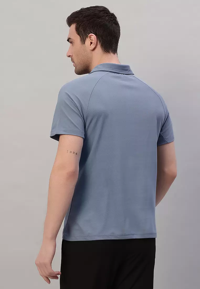 Kaos Polo Biru Performa Pria