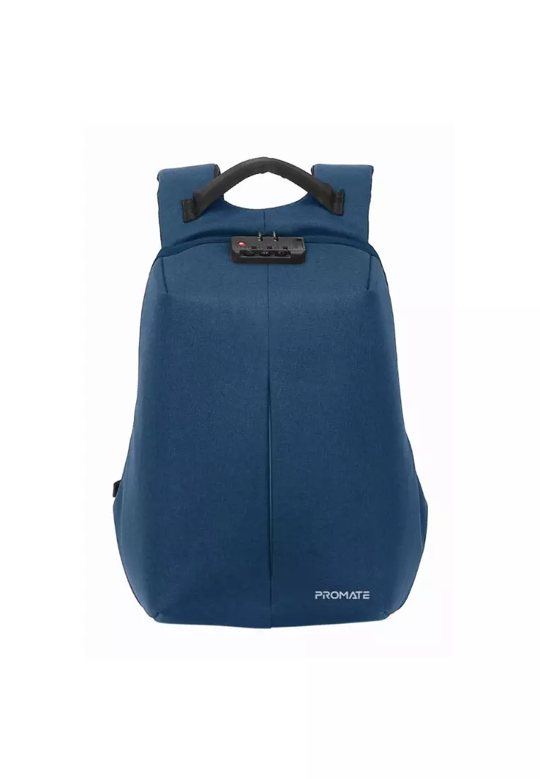 Buy Promate Defender16 Blue AntiTheft Backpack for 16” Laptop With
