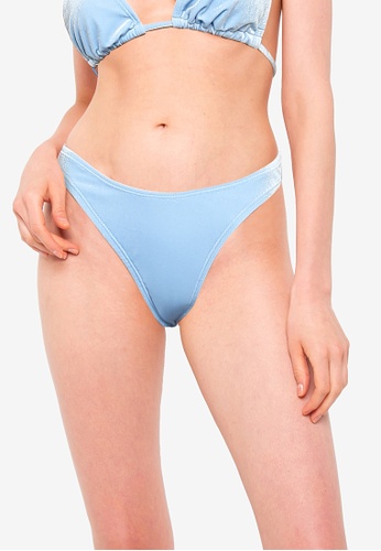 Public Desire blue Velvey V Front Bikini Bottom 5E4C4USA89D1CCGS_1