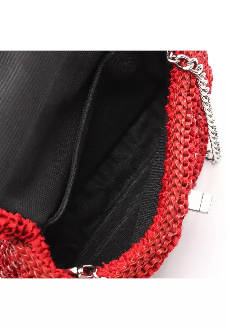 Pre-Loved Anteprima wire bag Handbag PVC fabric Patent leather Red 2WAY