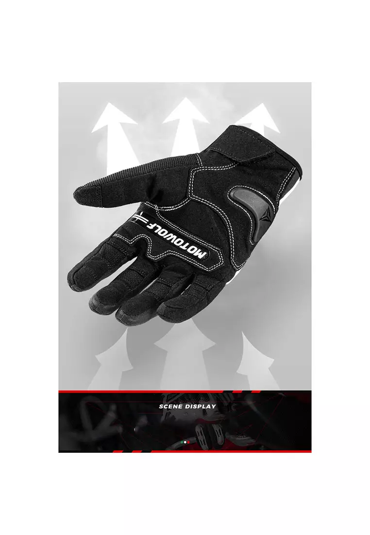 Motowolf MDL0333B Motorcycle Gloves  Red