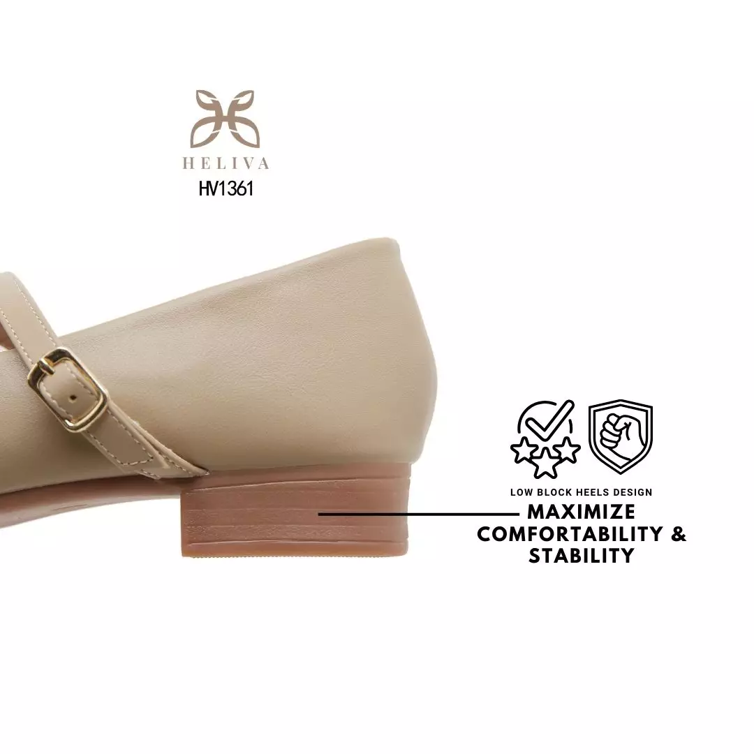 Heliva Maelis Square-Toe Heels with Crisscross Strap 3.5cm HV1361