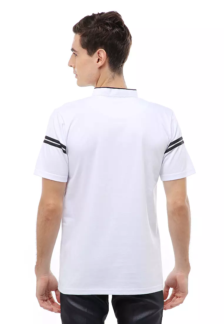 Jack Atasan Formal Kaos Polo Pria Kerah Sanghai Short Sleeve Material Cotton ORIGINAL - White