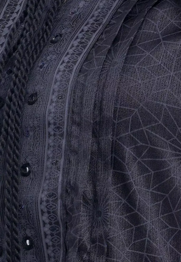 Le Reve Black Puff Sleeves Short Tunic