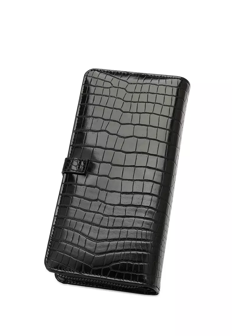 Women's Long Croc Purse / Wallet (Dompet Panjang Wanita) - Hitam