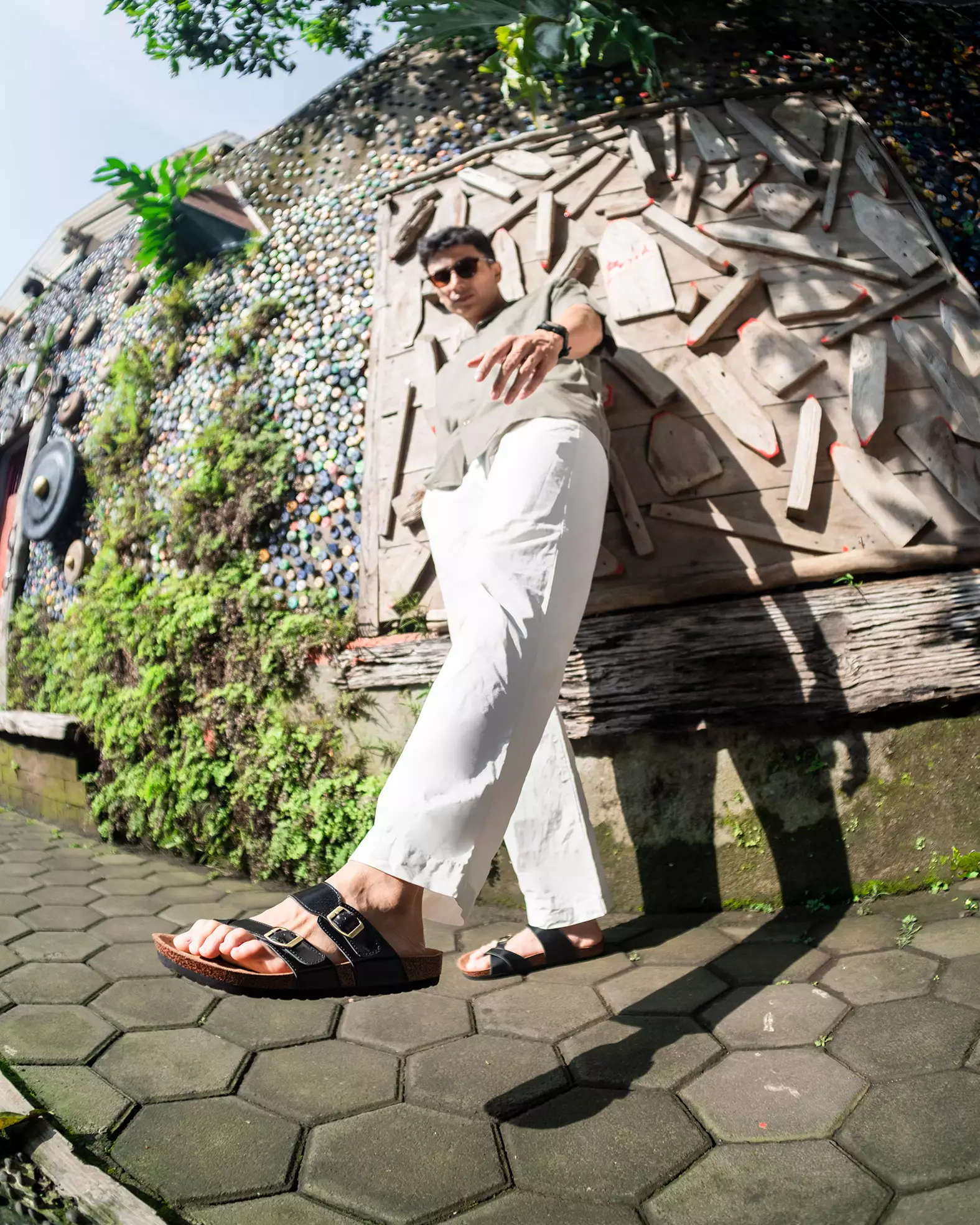 Marhadi Sandal Pria Kulit Asli Sendal Slide Genuine Leather - Merake Black