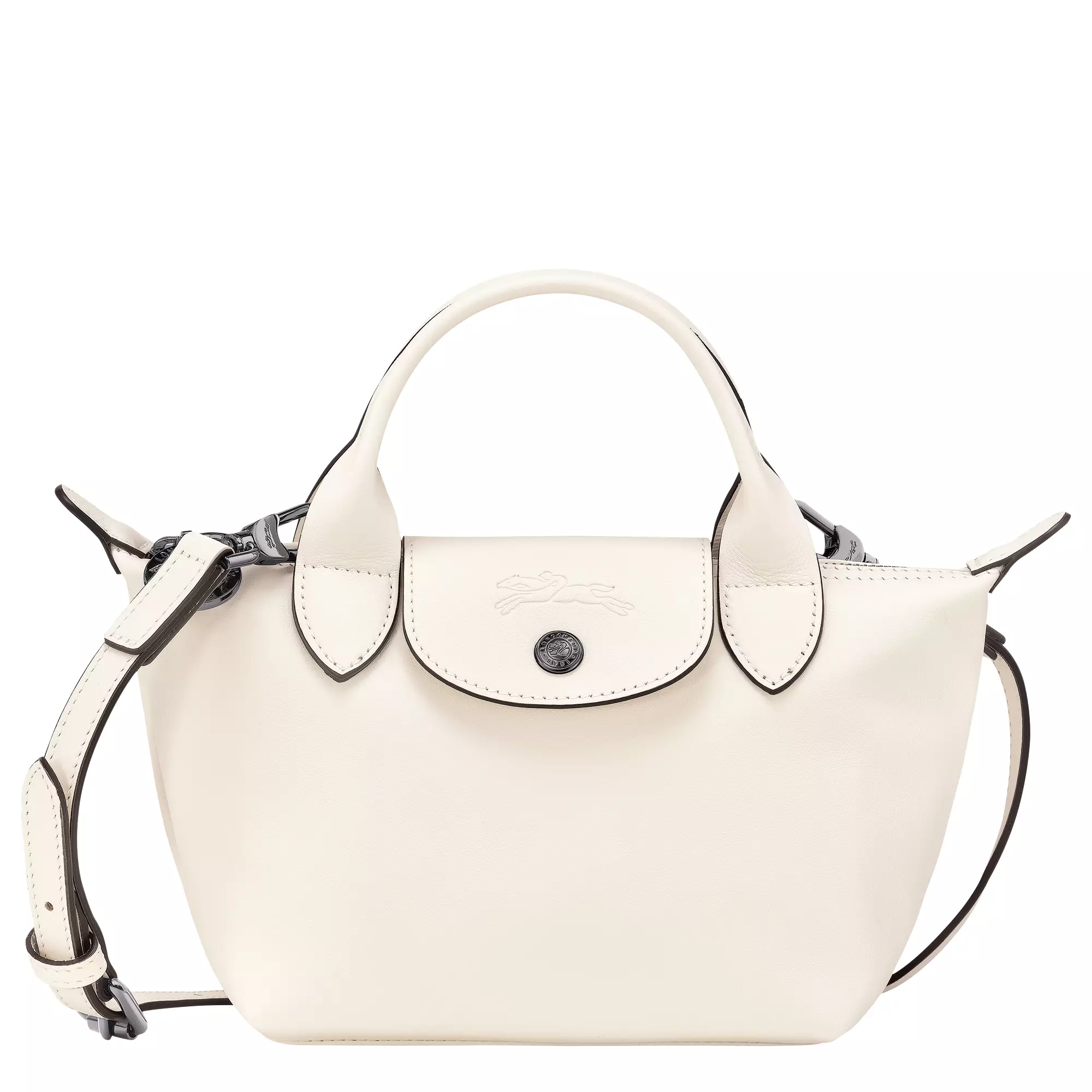 Le Pliage Xtra Leather Handbag XS - White Ecru