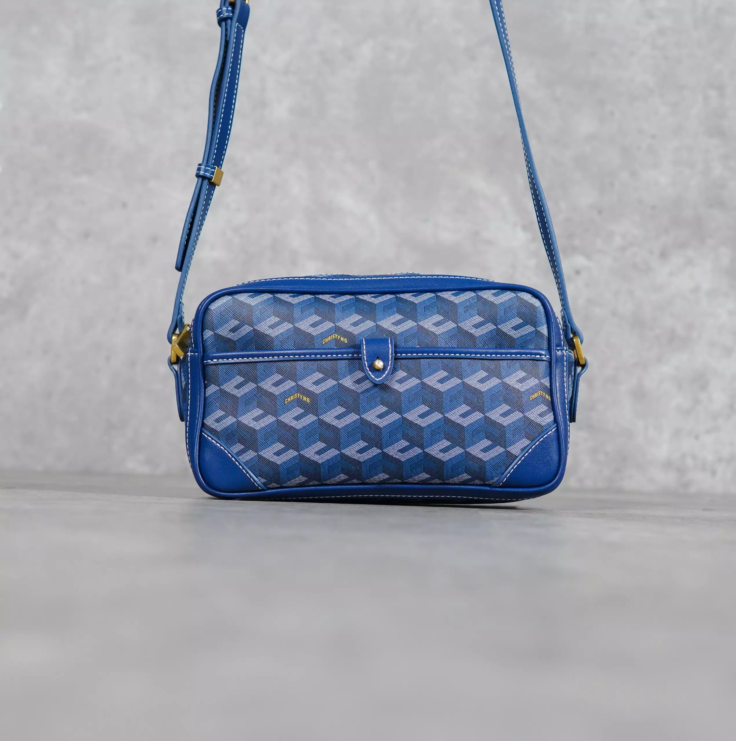 Tas CHRISTY NG PEDRO MONOGRAM PATTERN BLUE SHOULDER BAG 100% ORIGINAL