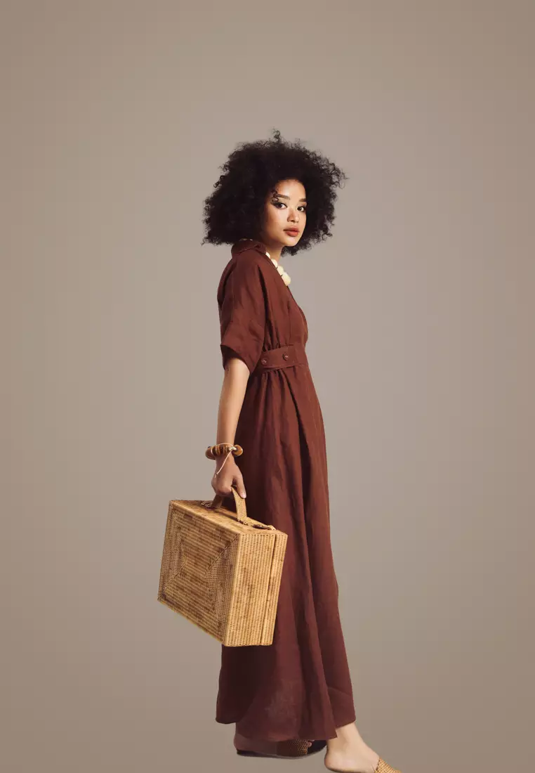 Linen Maxi Wrap Dress