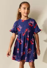 Navy Cherry Print