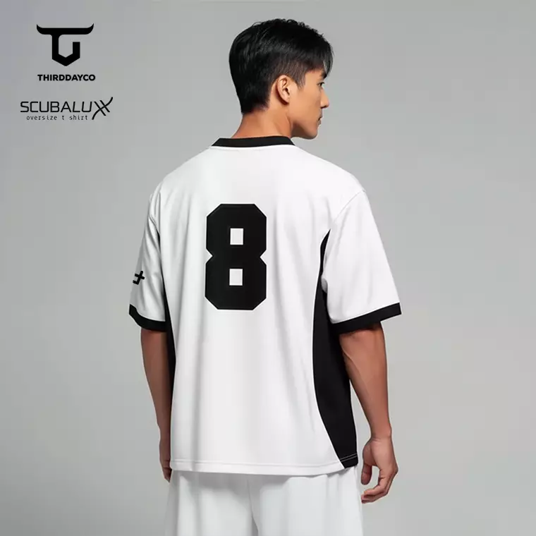 THIRDDAY Kaos Oversize Football Gym "hitam putih" MTY32