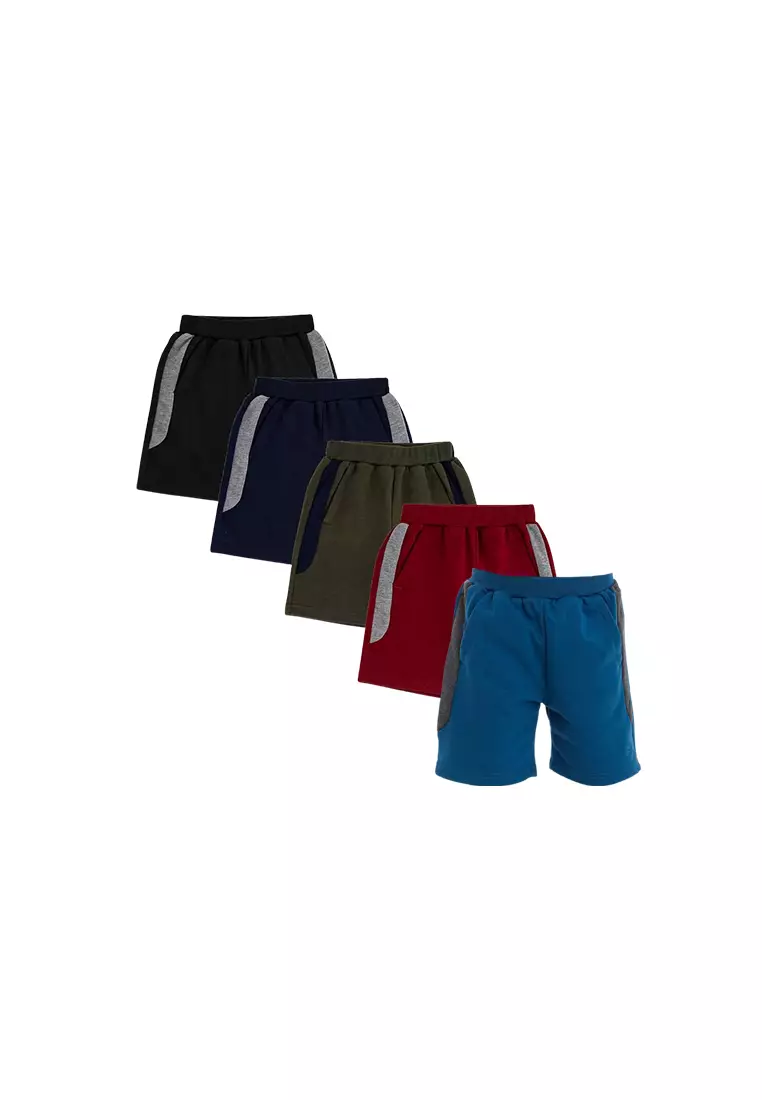 Forest Kids Shorts Unisex Cotton Terry Boy Girl Short Pants Kids l Seluar Pendek Budak Lelaki Perempuan - FK6504-30DkBlue