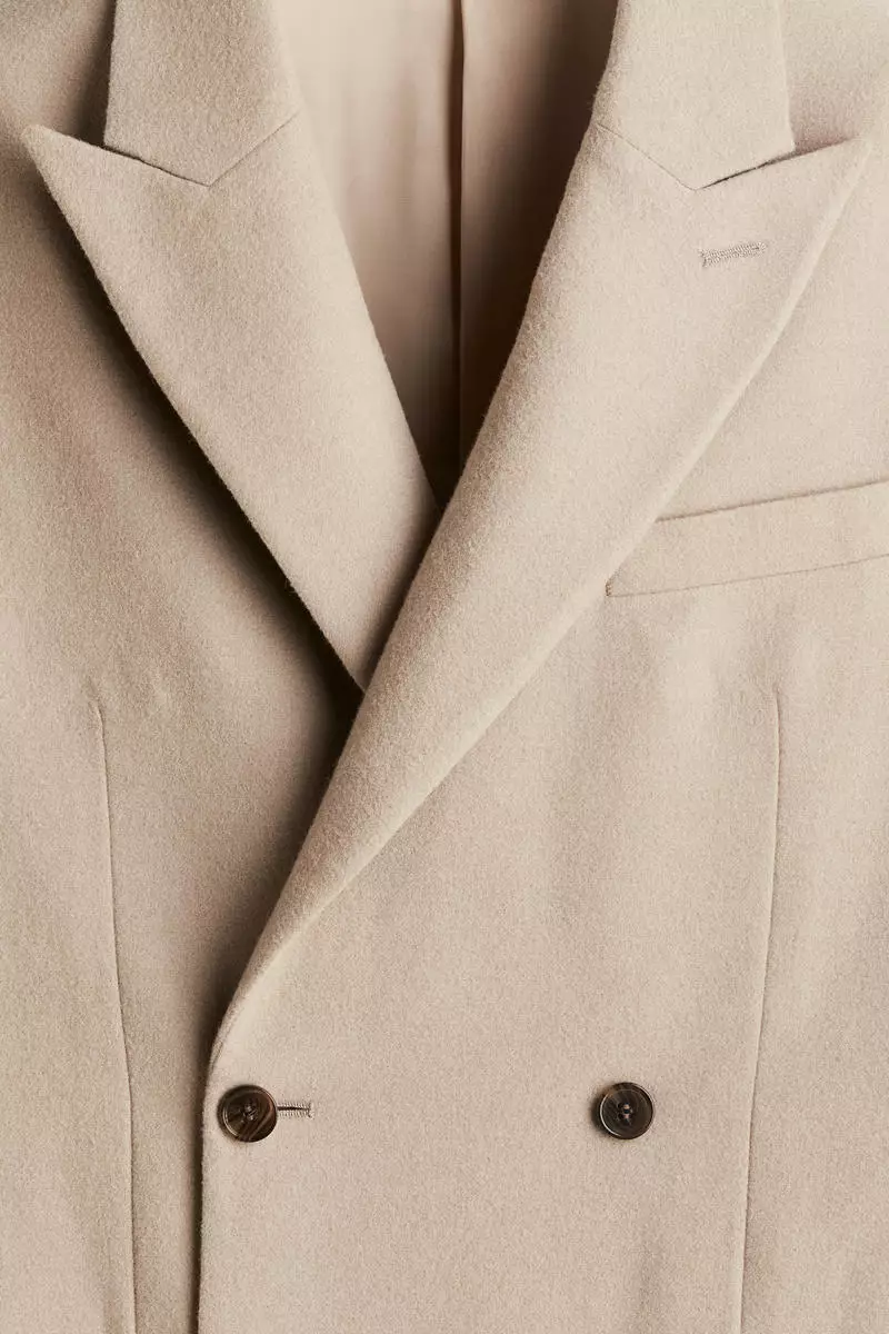 Regular Fit Wool-blend double-breasted jacket