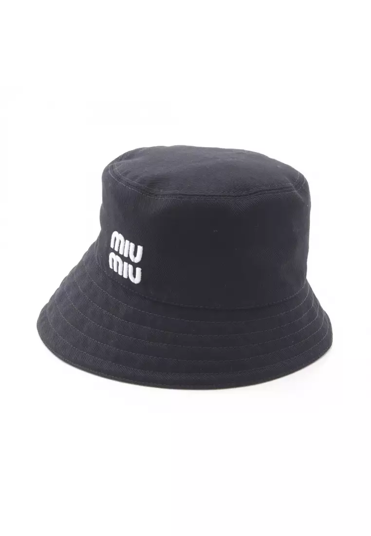 Miu Miu Pre-Loved MIU MIU bucket hat hat logo embroidery cotton