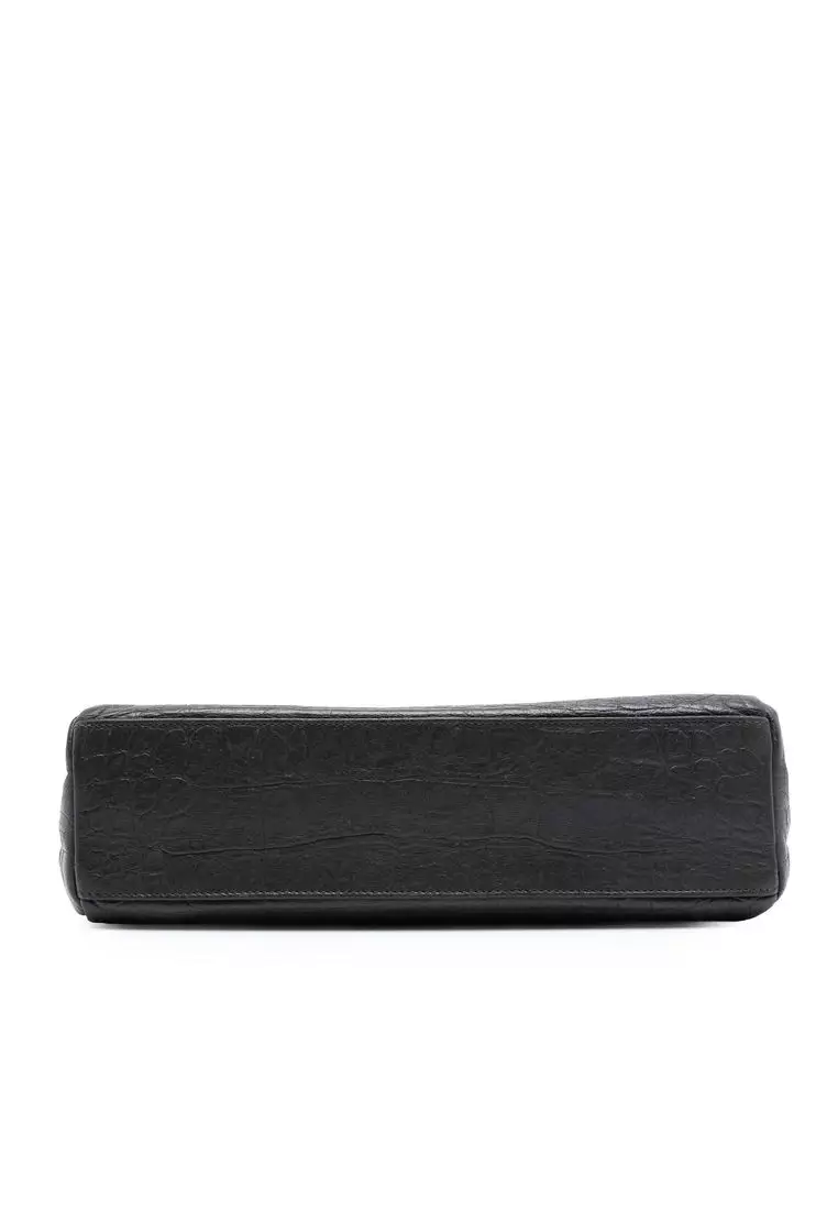 Pre-Loved Saint Laurent Medium Croc Embossed Calfskin Monogram West Hollywood Crossbody