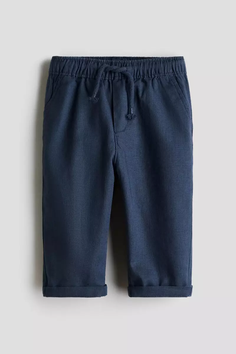 Linen-blend trousers