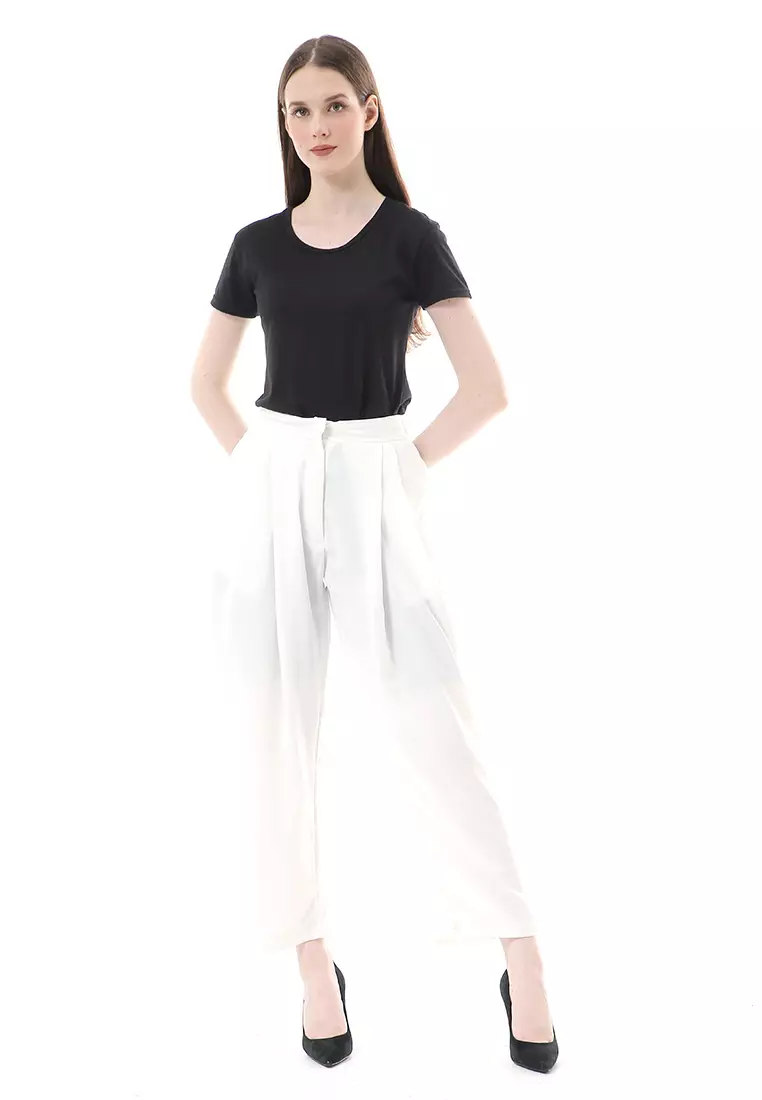 Dash Cullote Pants Bawahan Wanita High Quality - White