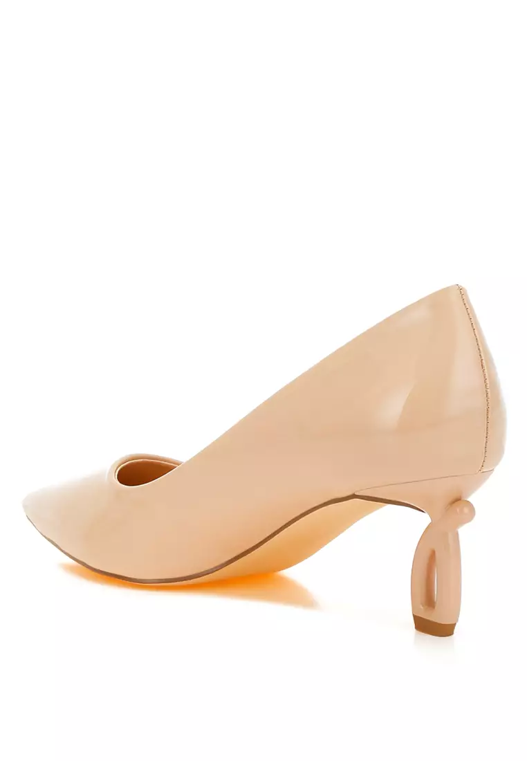 Pointed Toe Fantasy Heel Pumps in Beige
