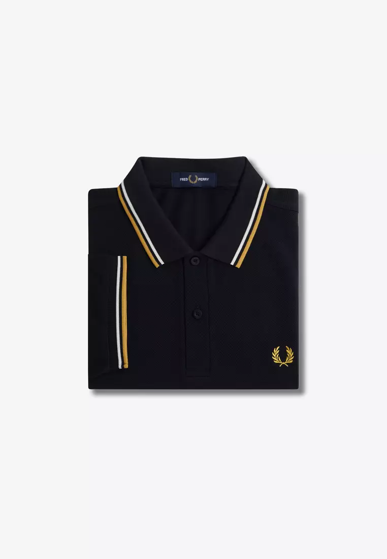 Fred Perry M3600 Twin Tipped Fred Perry Shirt (Navy / Ecru / Honeycomb)
