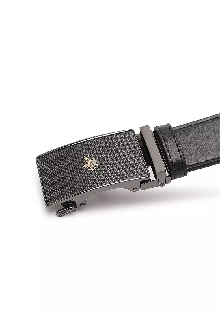 Gift Set - Leather RFID Wallet + 35mm Automatic Buckle Belt (禮盒 - 皮具錢包 + 腰帶) - 黑色