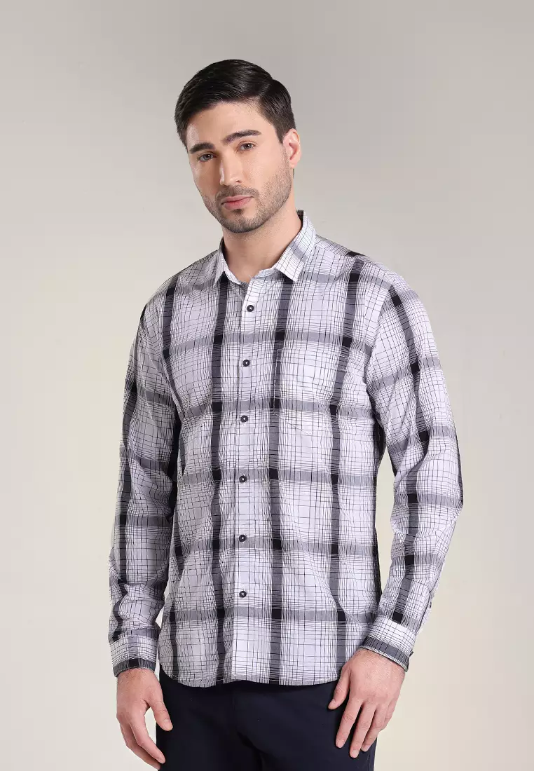 MOC Kemeja Lengan Panjang Pria BILSTON - WHITE