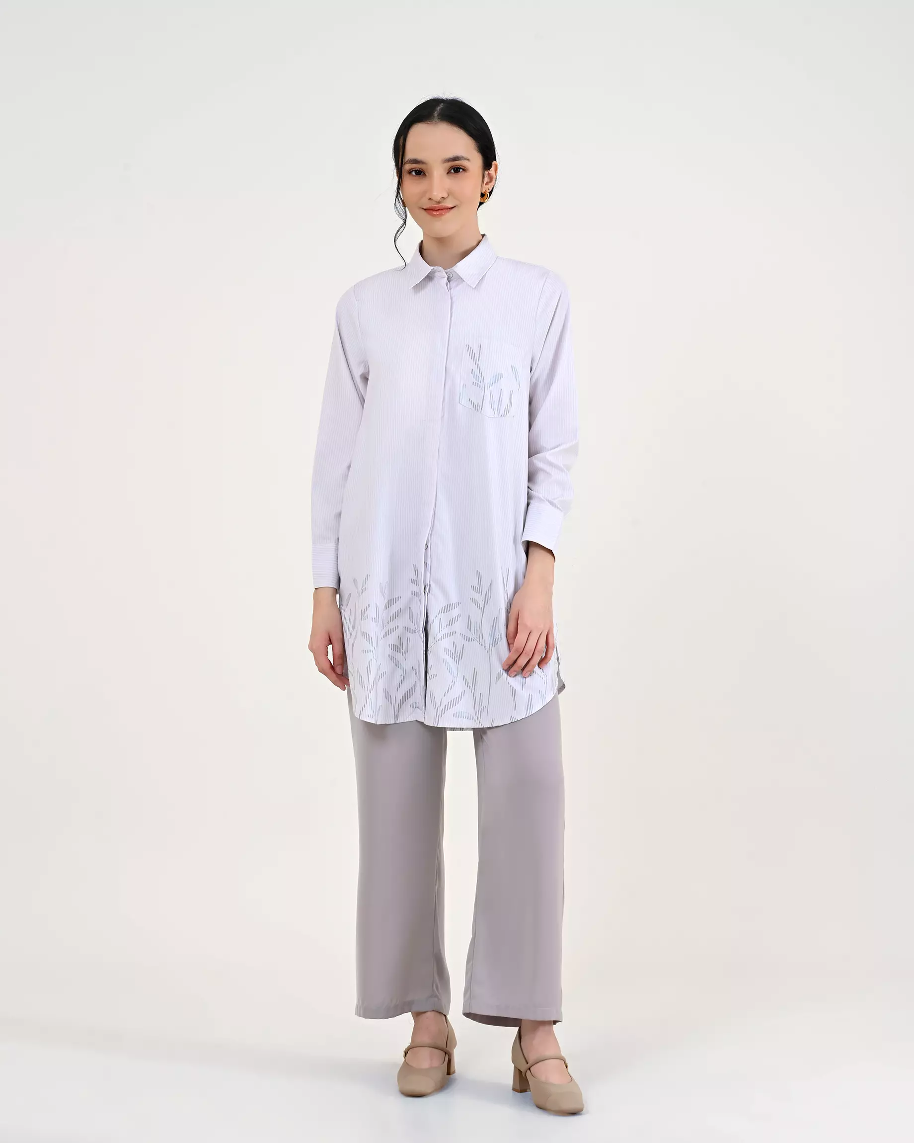 Geulis.id ADINNE TUNIC - Lightgrey