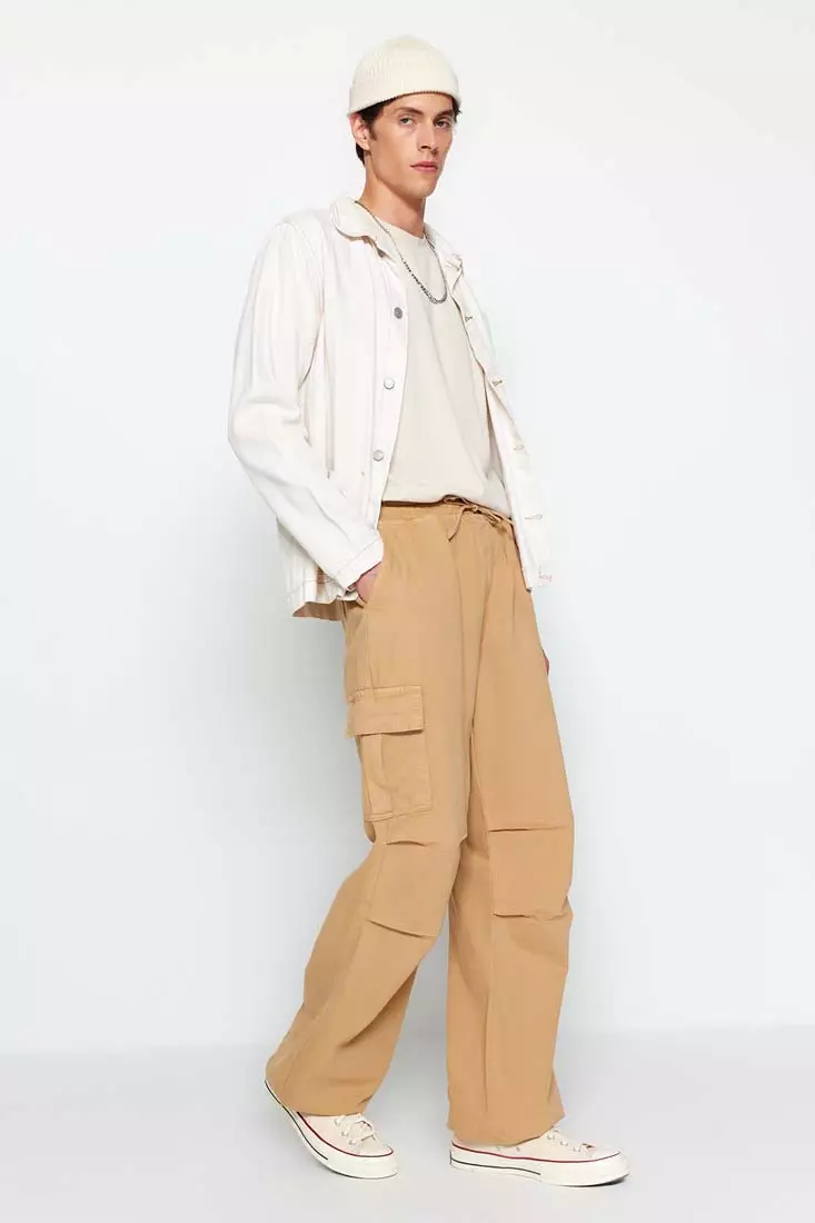 Mens elastic clearance cargo pants